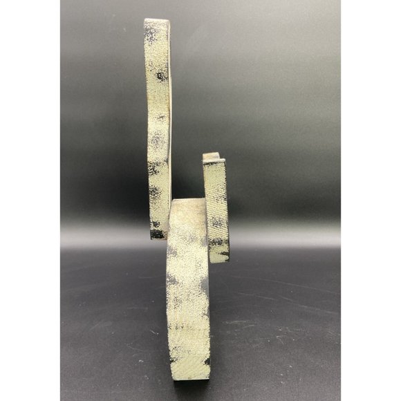 Halloween White, Black Cat Hand Painted Wooden Kitty Lover Wood Figure 9” - Picture 3 of 11